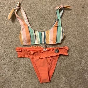 Striped Salmon Bikini (Top & Bottom)